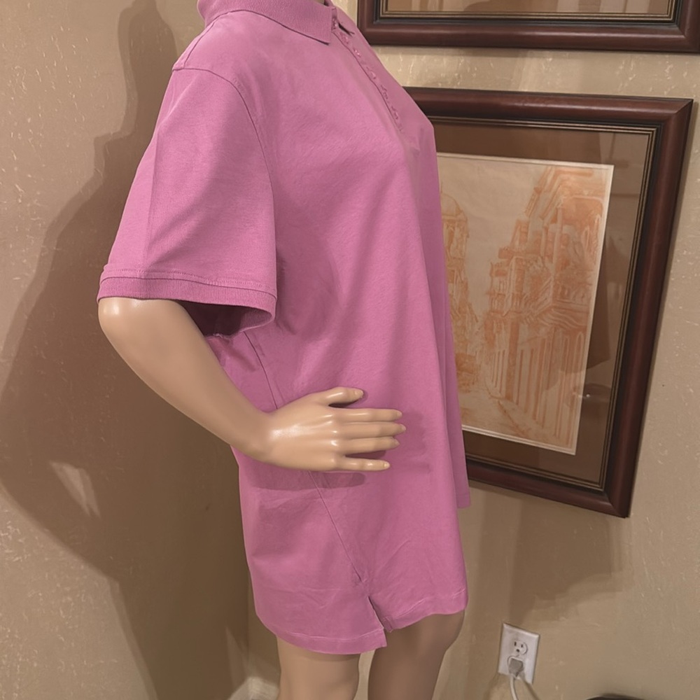 Woman Within Pink Polo Shirt Tunic sz 26 28 2X - Picture 5 of 6